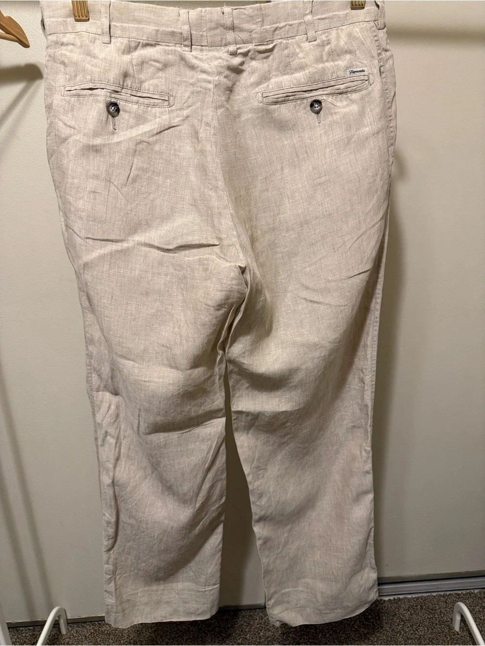 Faconnable Men's Beige Linen Blend Pants size 35